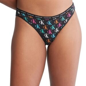 * Calvin Klein Women's Archive Logo Bikini Panty Black Litho Print Size XL